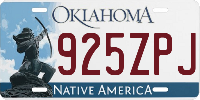 OK license plate 925ZPJ
