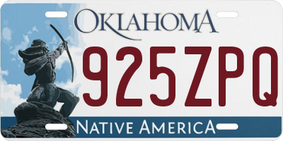 OK license plate 925ZPQ