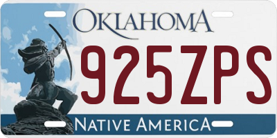 OK license plate 925ZPS