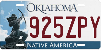 OK license plate 925ZPY