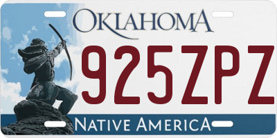 OK license plate 925ZPZ