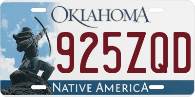 OK license plate 925ZQD