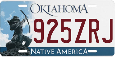 OK license plate 925ZRJ