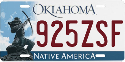 OK license plate 925ZSF