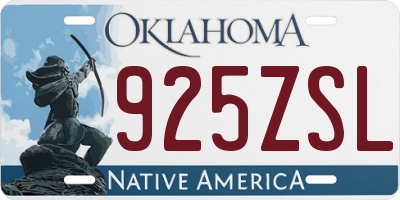 OK license plate 925ZSL