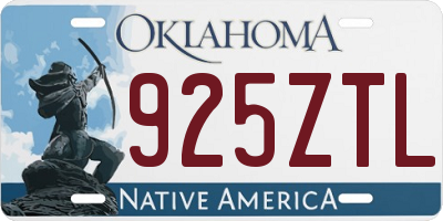 OK license plate 925ZTL