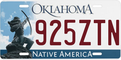 OK license plate 925ZTN