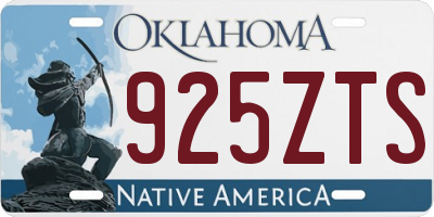 OK license plate 925ZTS