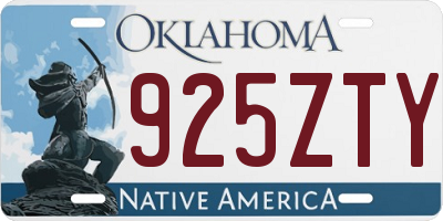 OK license plate 925ZTY
