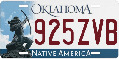 OK license plate 925ZVB