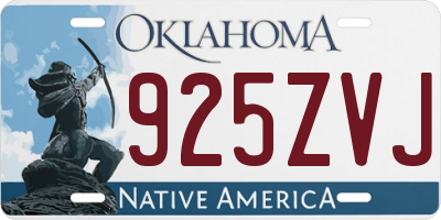 OK license plate 925ZVJ