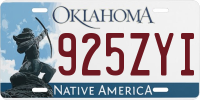 OK license plate 925ZYI