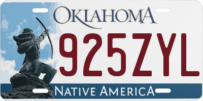 OK license plate 925ZYL