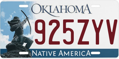 OK license plate 925ZYV