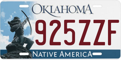 OK license plate 925ZZF