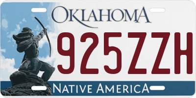 OK license plate 925ZZH