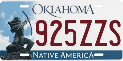 OK license plate 925ZZS