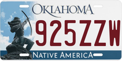 OK license plate 925ZZW