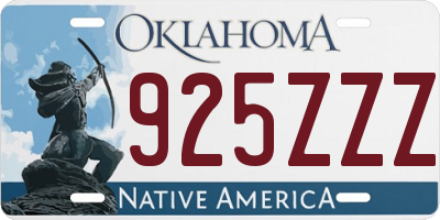 OK license plate 925ZZZ