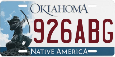 OK license plate 926ABG