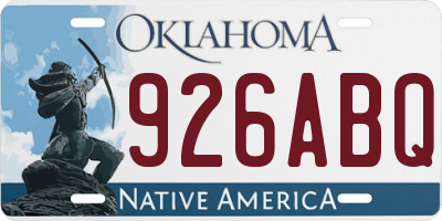 OK license plate 926ABQ