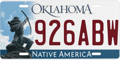 OK license plate 926ABW