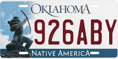 OK license plate 926ABY