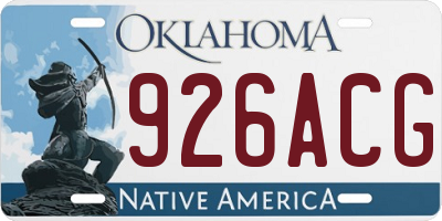 OK license plate 926ACG