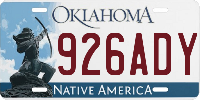 OK license plate 926ADY