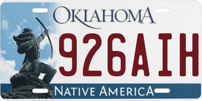 OK license plate 926AIH