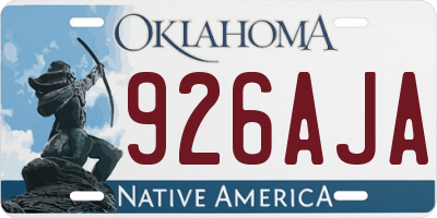 OK license plate 926AJA