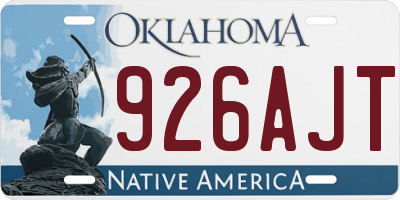 OK license plate 926AJT