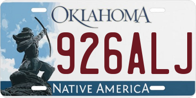 OK license plate 926ALJ