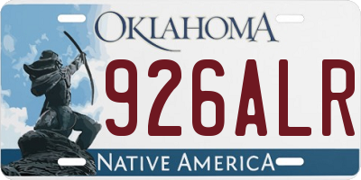 OK license plate 926ALR