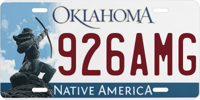 OK license plate 926AMG