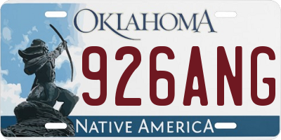 OK license plate 926ANG