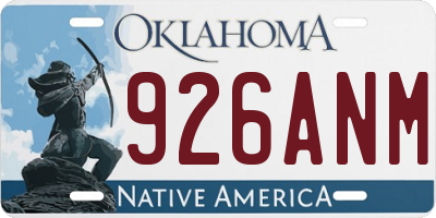 OK license plate 926ANM