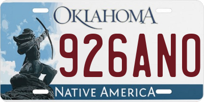 OK license plate 926ANO