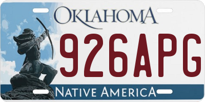 OK license plate 926APG