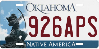 OK license plate 926APS