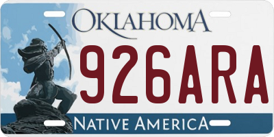 OK license plate 926ARA