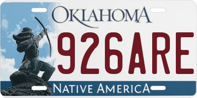 OK license plate 926ARE