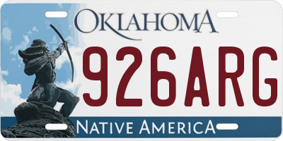 OK license plate 926ARG