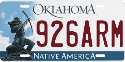 OK license plate 926ARM