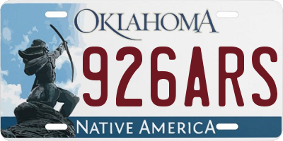 OK license plate 926ARS