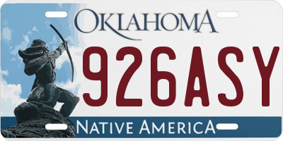 OK license plate 926ASY
