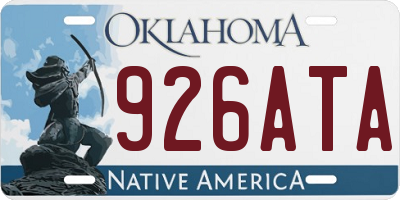 OK license plate 926ATA