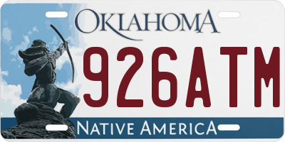 OK license plate 926ATM
