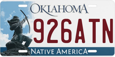 OK license plate 926ATN