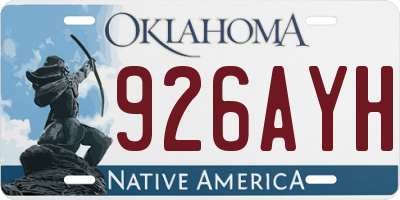 OK license plate 926AYH
